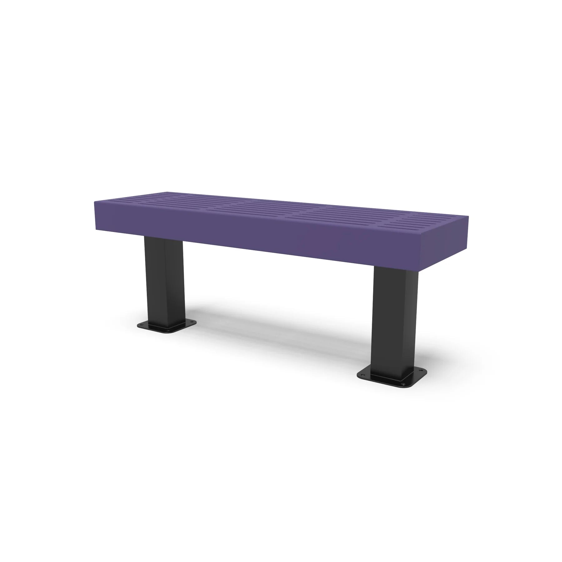 Black & Purple Wabash Valley Designer Traditional Steel Backless Bench With Surface Mount