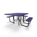 Black & Purple Wabash Valley Signature Square Diamond Metal Portable Picnic Table with ADA Accessible Seating