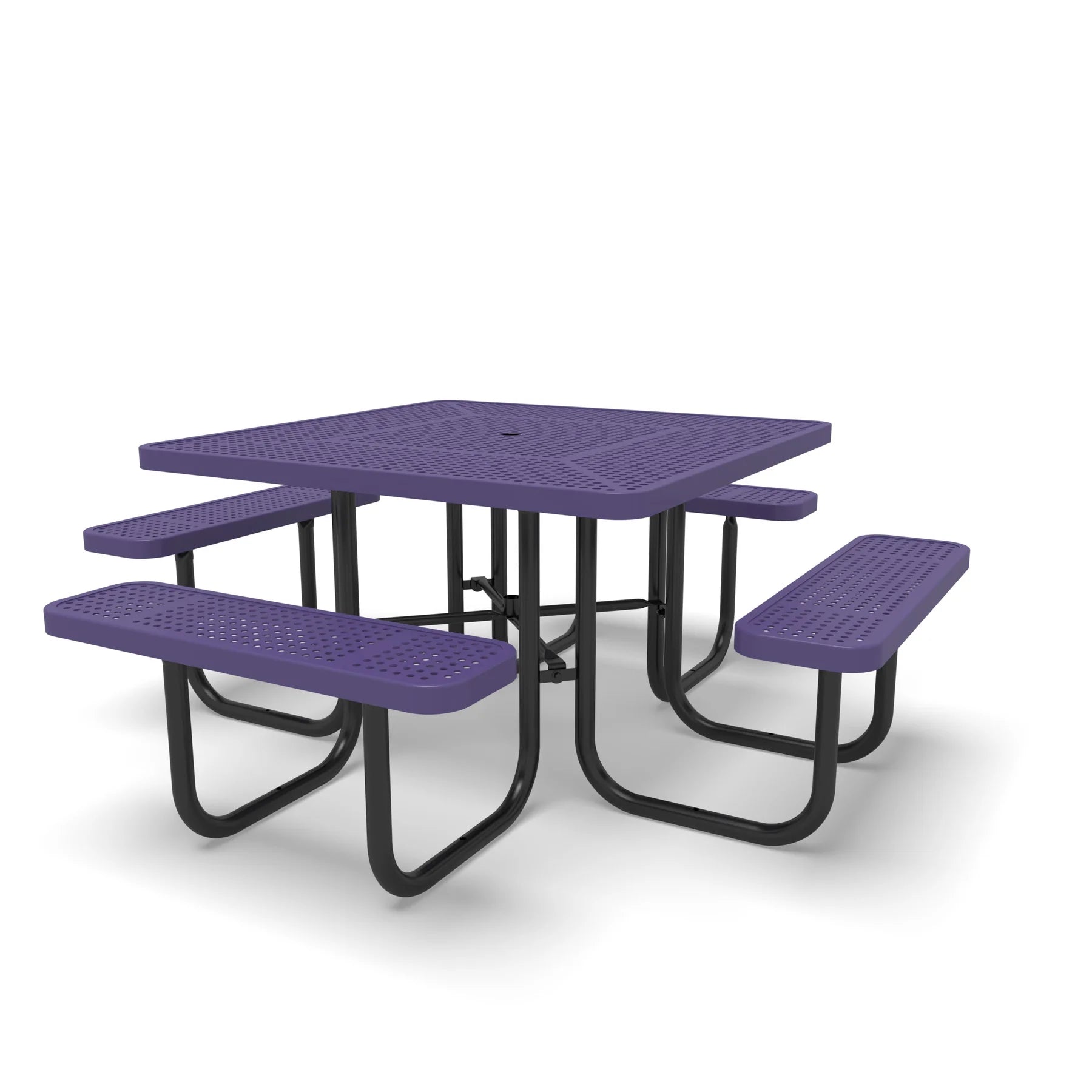 Black & Purple Wabash Valley Signature Square Perforated Metal Portable Picnic Table