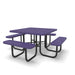 Black & Purple Wabash Valley Signature Square Perforated Metal Portable Picnic Table