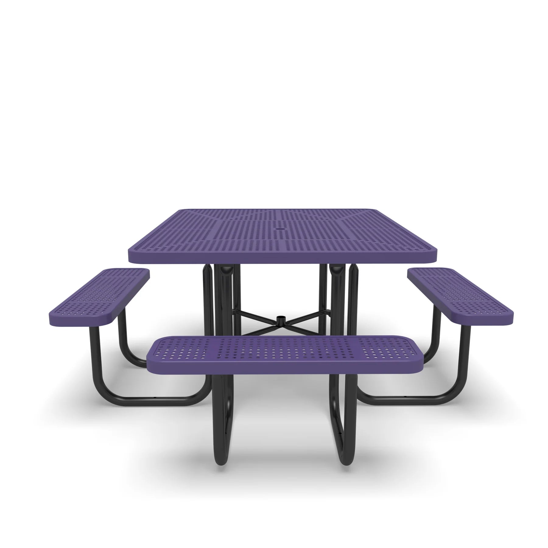 Black & Purple Wabash Valley Signature Square Perforated Metal Portable Picnic Table with ADA Accessible Seating