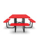 Black & Red Wabash Valley Signature Square Perforated Metal Portable Picnic Table with ADA Accessible Seating