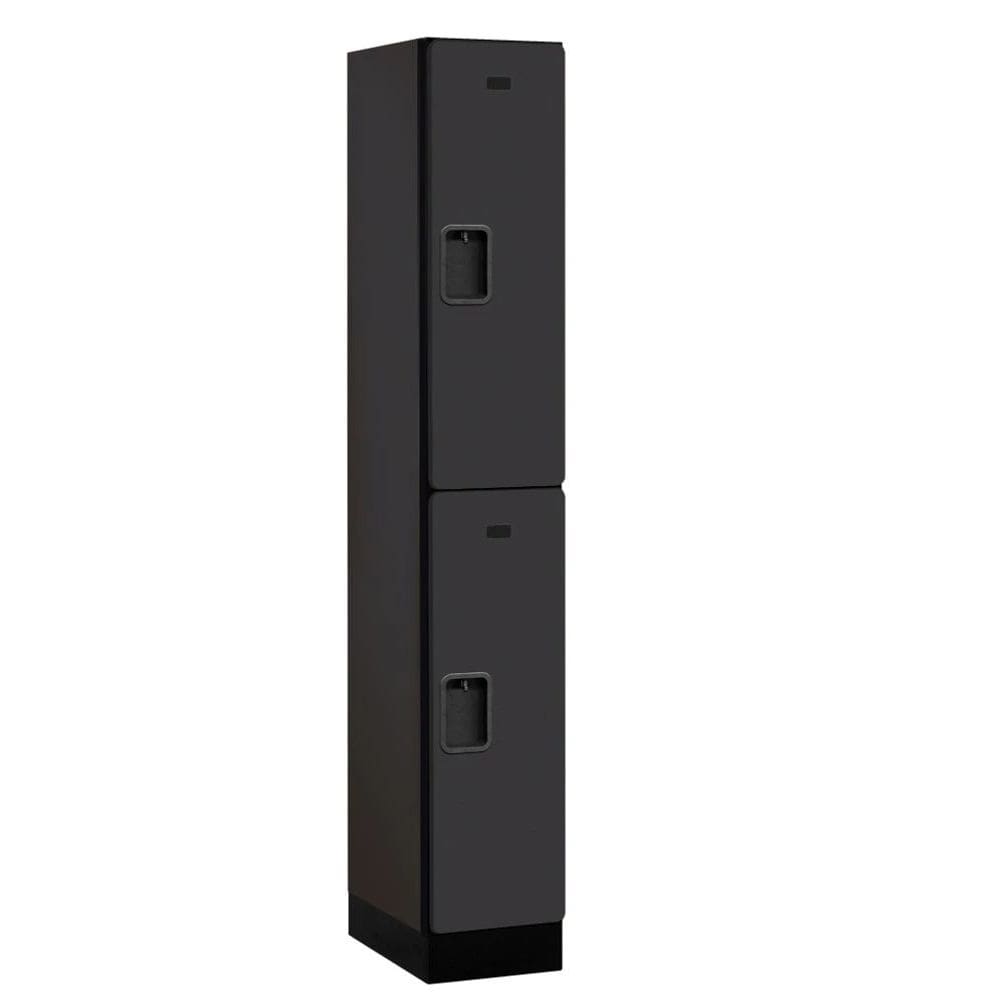 Black Salsbury 2-Door 2 Tier Designer Wood Locker Studio Image 