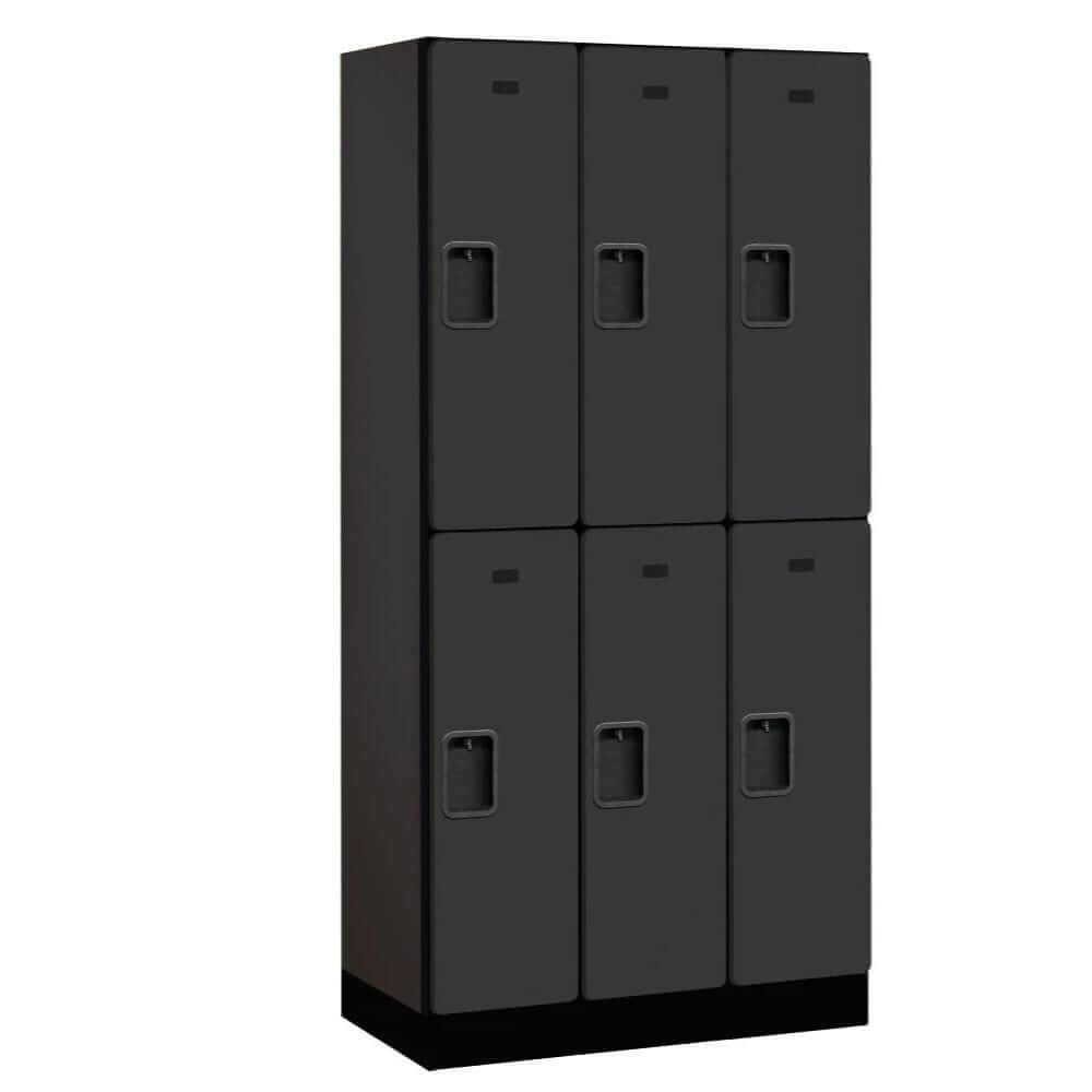 Black Salsbury 6-Door 2 Tier Designer Wood Locker Side Panel
