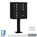 Black Salsbury USPS Mailbox Cluster Unit with 12 Doors and Parcel Locker Studio Image.