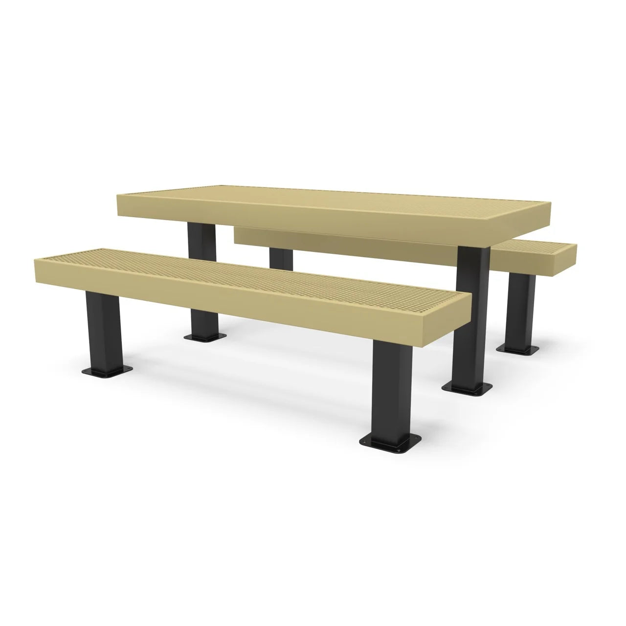Black & Sand Wabash Valley Designer Diamond Metal Picnic Table