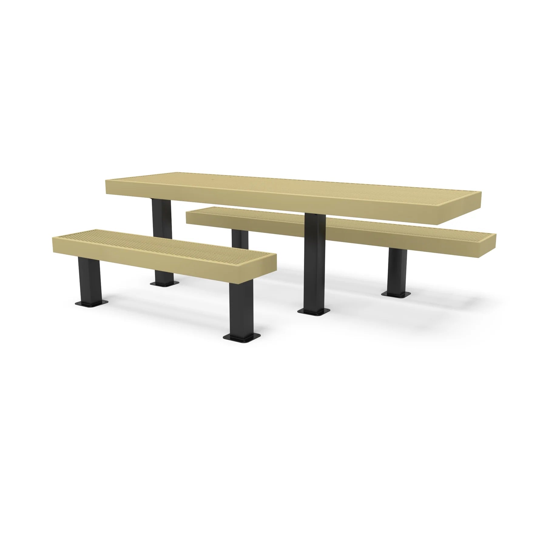 Black & Sand Wabash Valley Designer Diamond Metal Picnic Table with ADA Seat