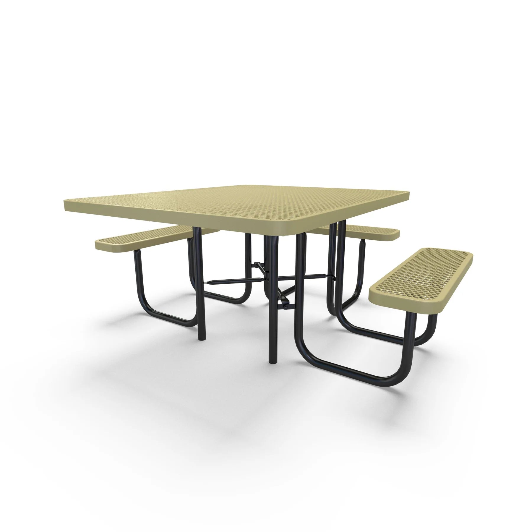 Black & Sand Wabash Valley Signature Square Diamond Metal Portable Picnic Table with ADA Accessible Seating