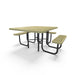 Black & Sand Wabash Valley Signature Square Diamond Metal Portable Picnic Table with ADA Accessible Seating