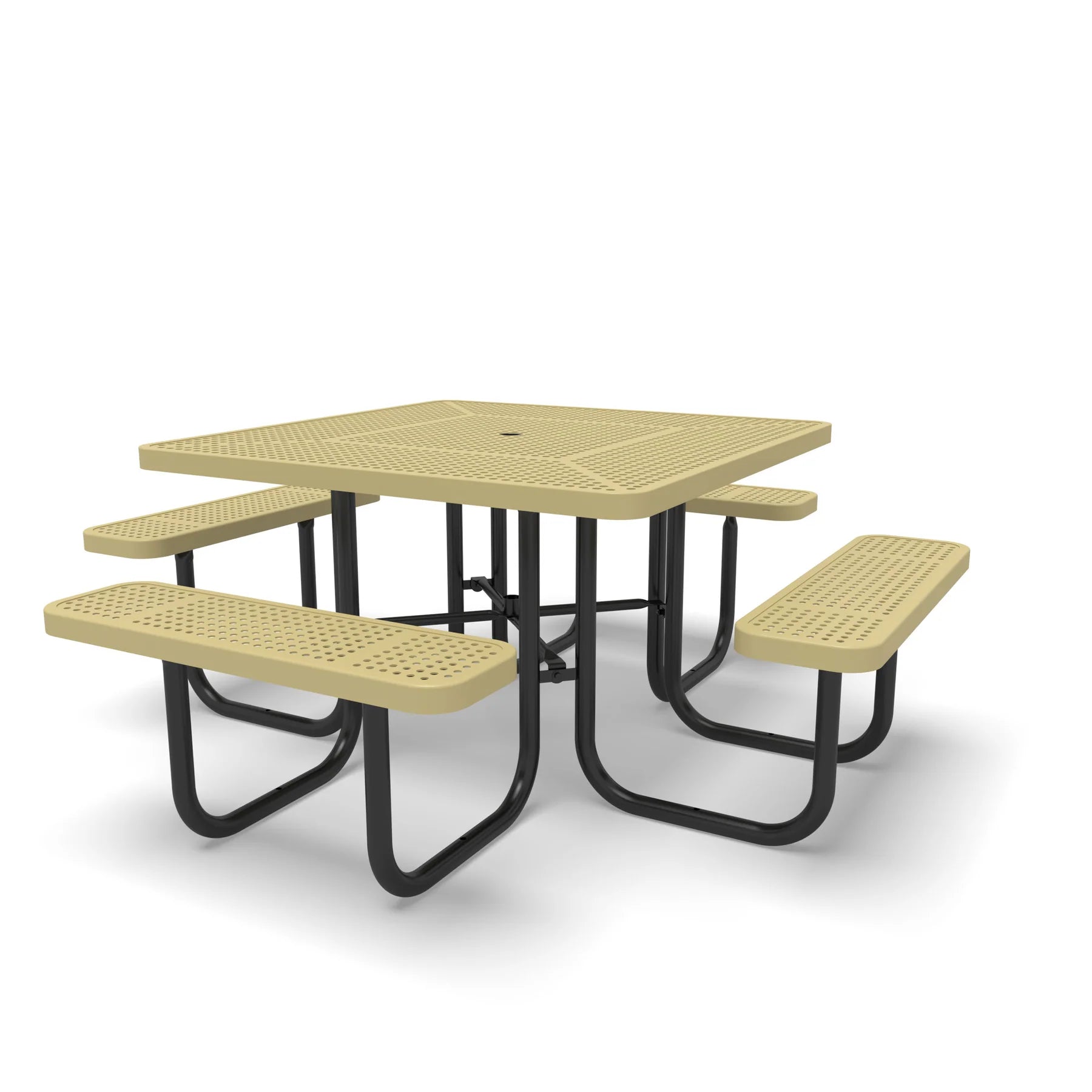 Black & Sand Wabash Valley Signature Square Perforated Metal Portable Picnic Table