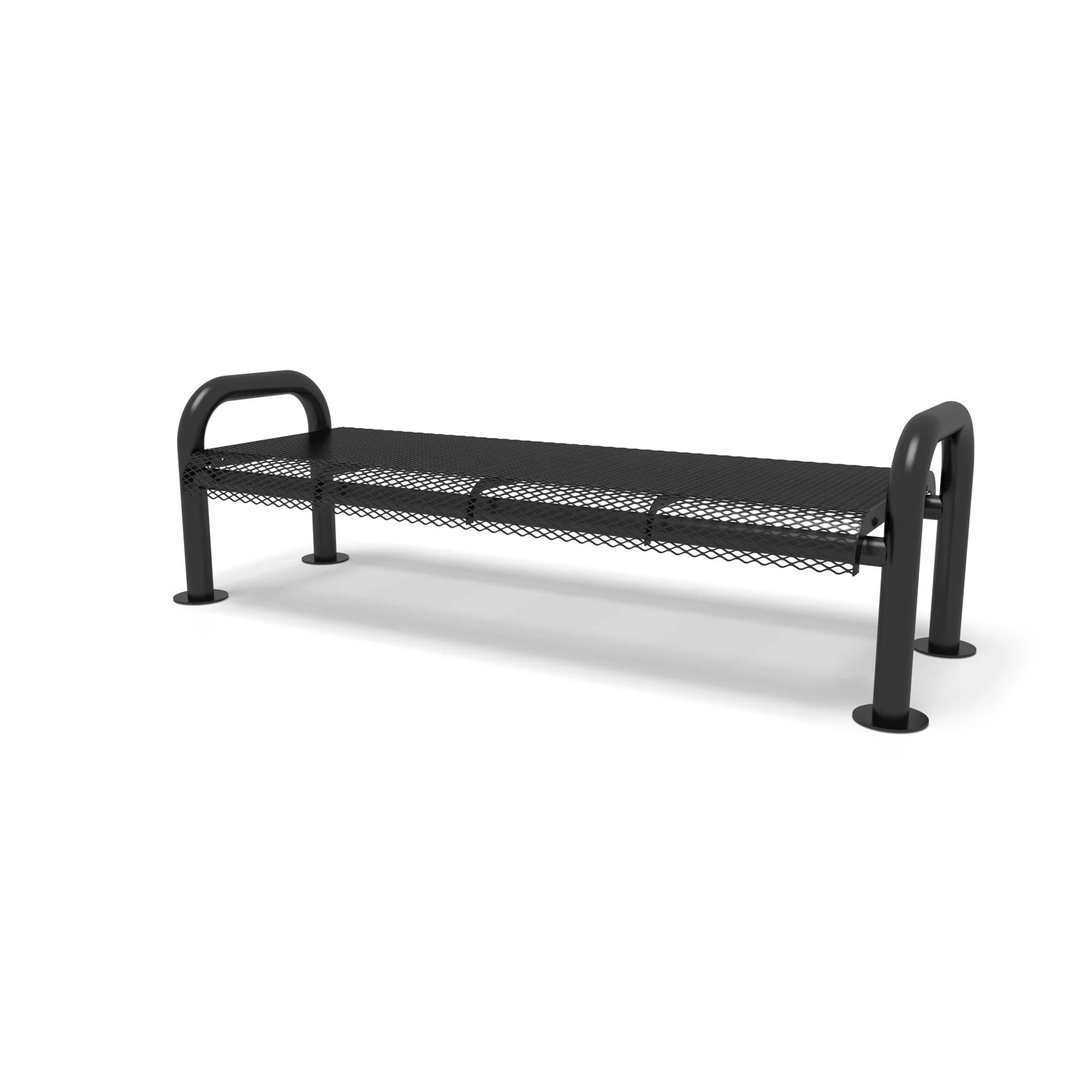 Black Wabash Valley Contemporary Diamond Steel Backless Bench with Surface Mount Studio Image