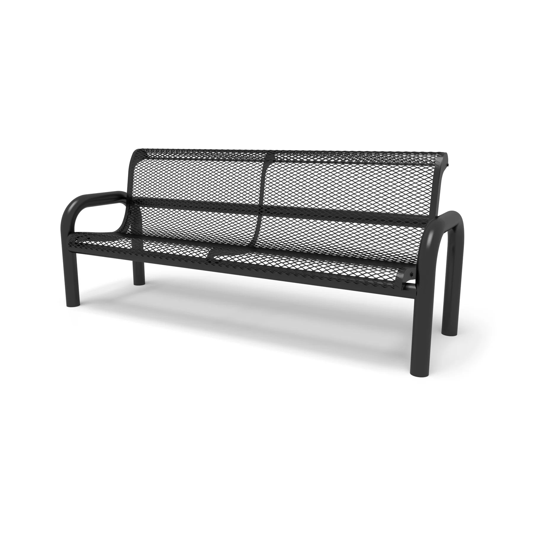 Black Wabash Valley Contemporary Diamond Steel Bench Inground Mount Studio Image
