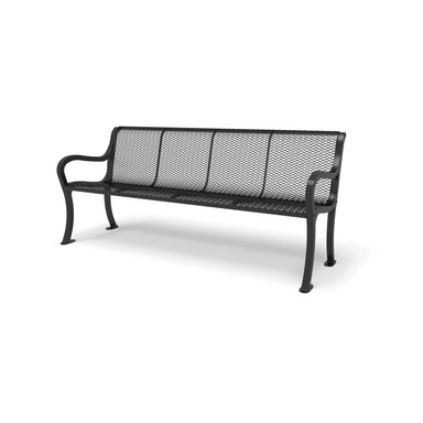 Black Wabash Valley Courtyard Diamond Steel Bench Studio Image