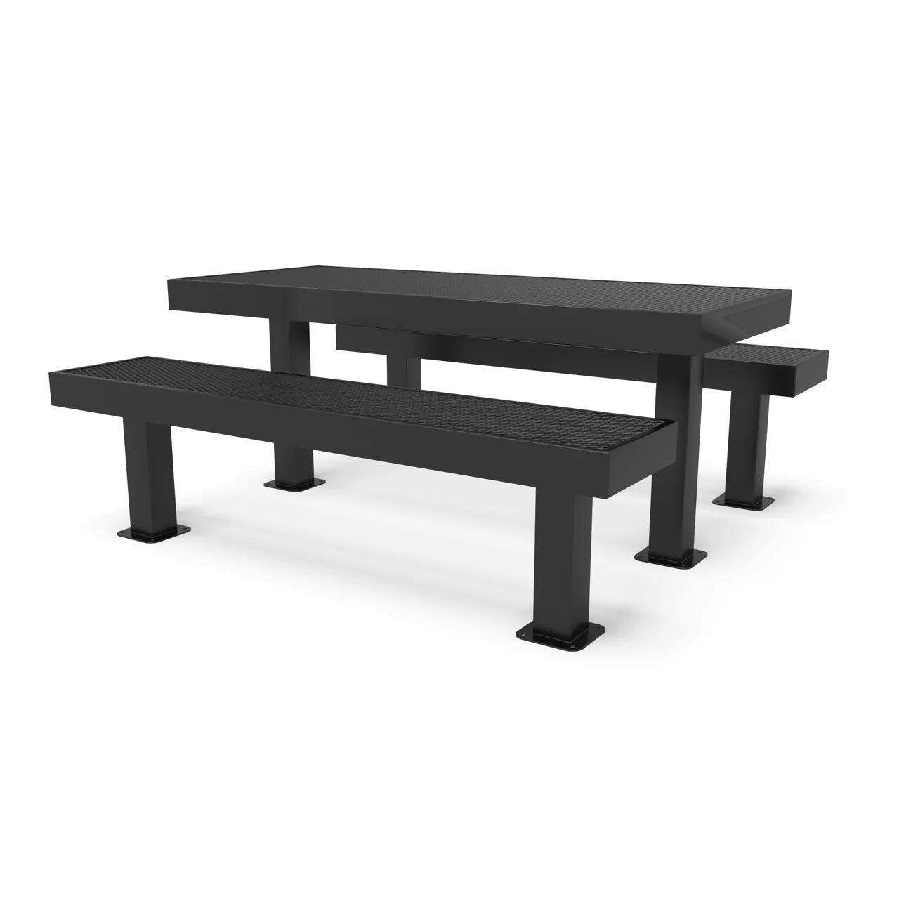 Black Wabash Valley Designer Diamond Metal Picnic Table