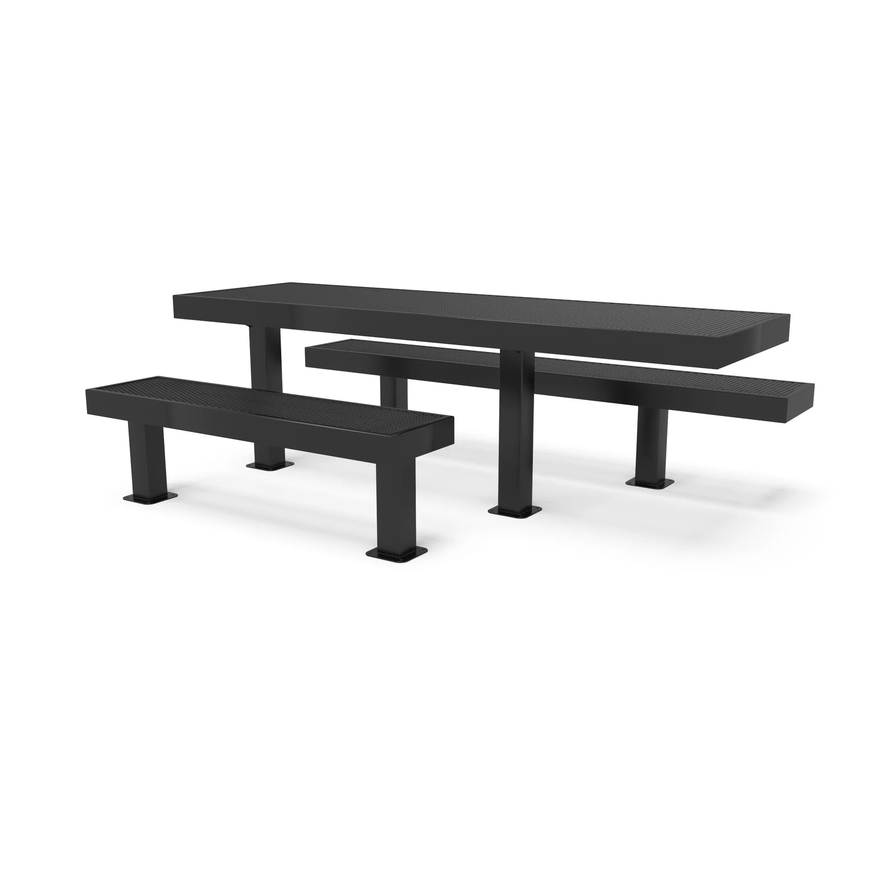 Black Wabash Valley Designer Diamond Metal Picnic Table with ADA Seat