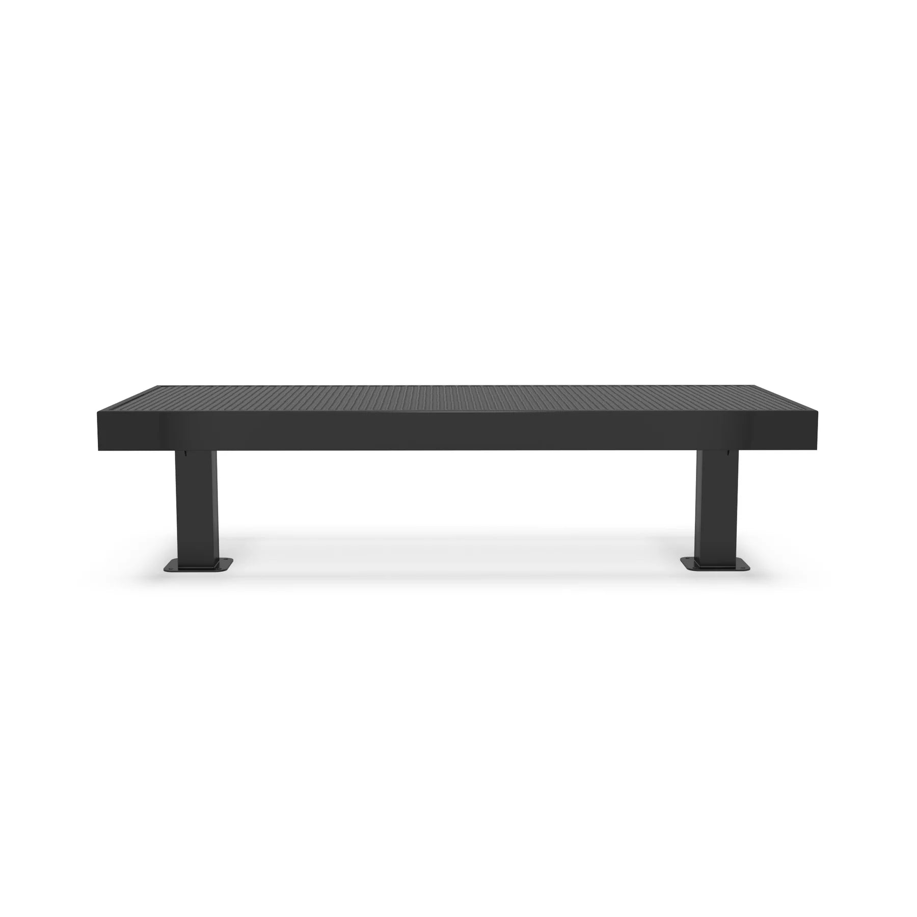 Black Wabash Valley Designer Diamond Steel Backless Bench With Surface Mount Double WIde 2
