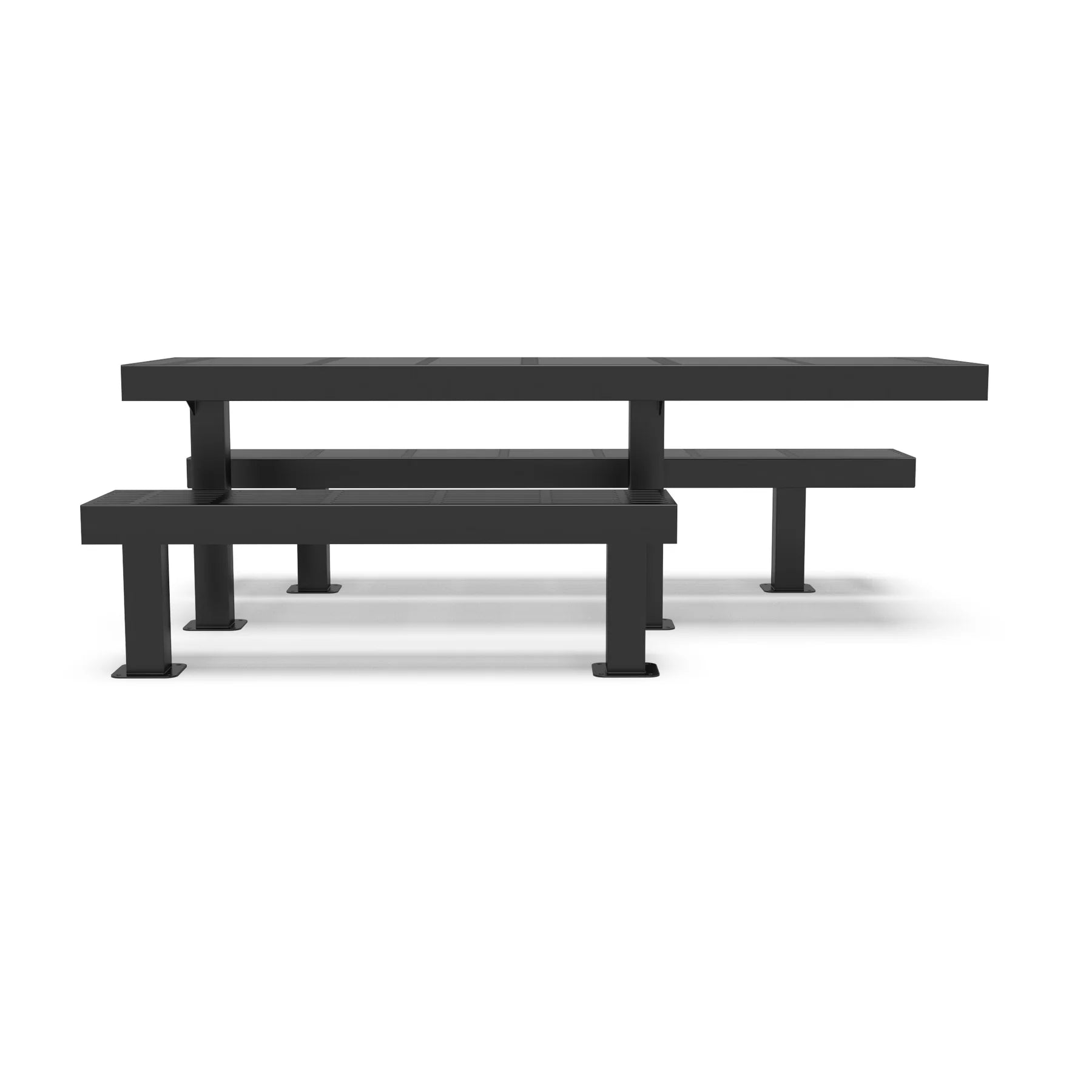 Black Wabash Valley Designer Traditional Metal Picnic Table with ADA Seat Second Angle