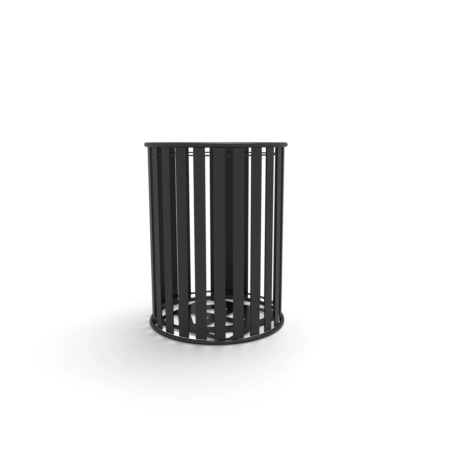 Black Wabash Valley Signature Slatted Commercial Trash Receptacle