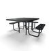 Black Wabash Valley Signature Square Diamond Metal Portable Picnic Table with ADA Accessible Seating