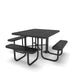 Black Wabash Valley Signature Square Perforated Metal Portable Picnic Table with ADA Accessible Seating