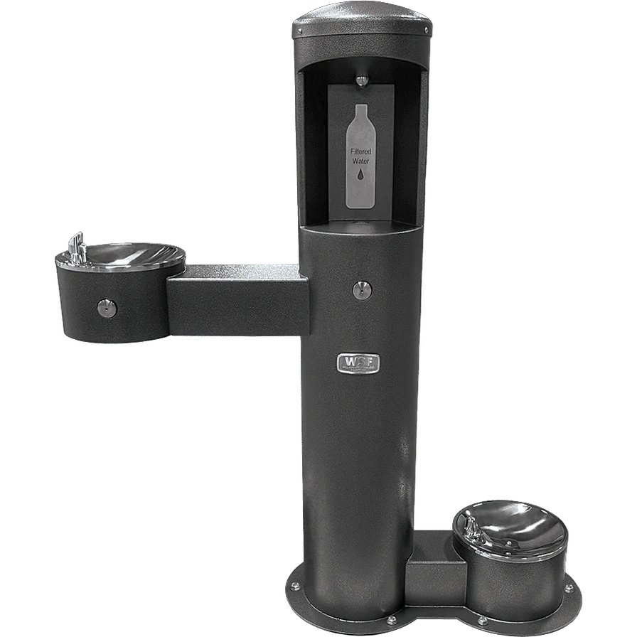 Black Willoughby Stainless Front Approach Bottle Filler Drinking Fountain Studio Image