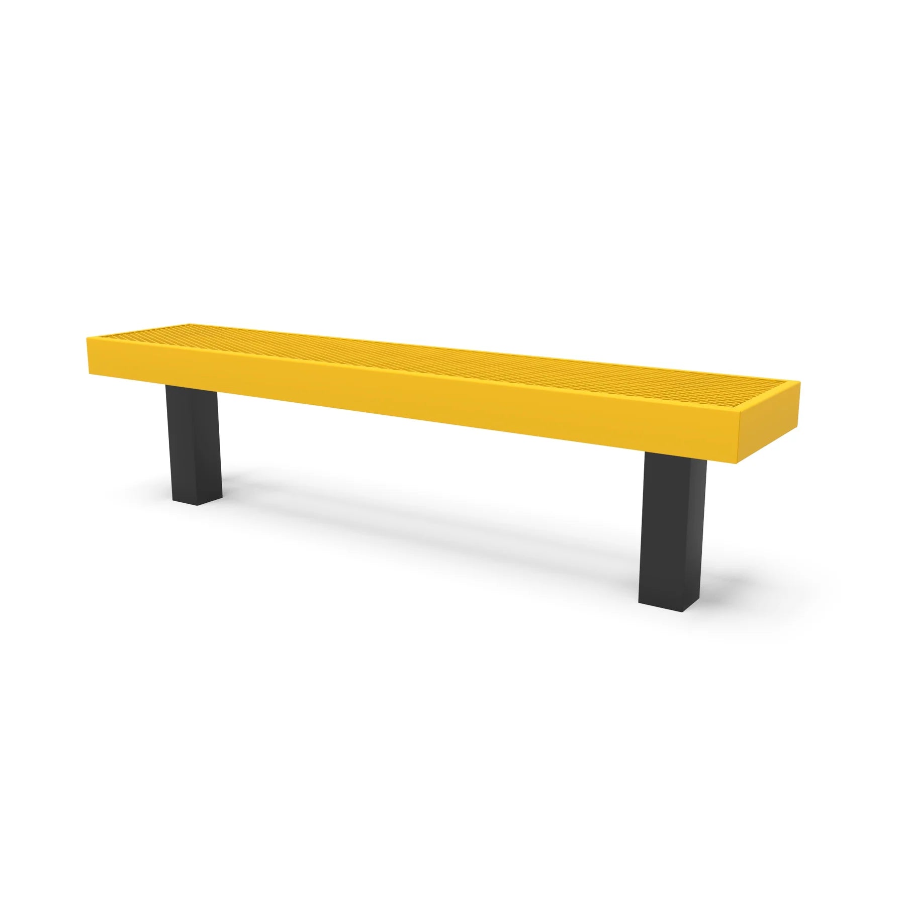 Black & Yellow Wabash Valley Designer Diamond Steel Backless Bench With Inground Mount