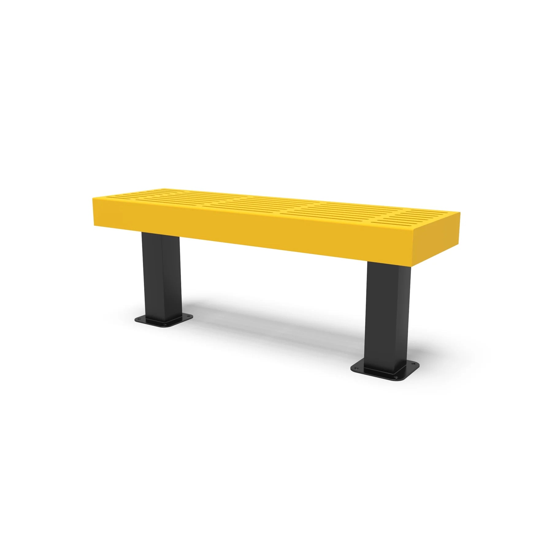 Black & Yellow Wabash Valley Designer Traditional Steel Backless Bench With Surface Mount