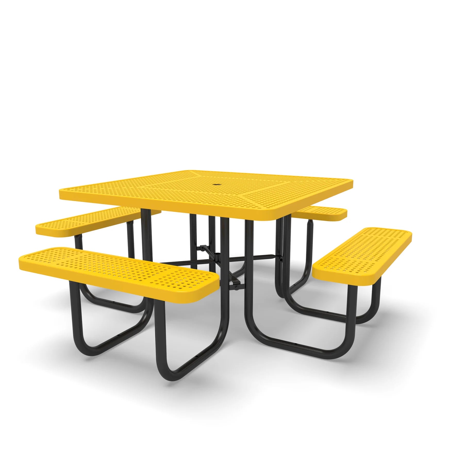 Black & Yellow Wabash Valley Signature Square Perforated Metal Portable Picnic Table