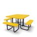 Black & Yellow Wabash Valley Signature Square Perforated Metal Portable Picnic Table with ADA Accessible Seating