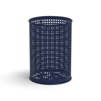 Blue Wabash Valley 55 Gal. Commercial Trash Receptacle, perforated body, plastisol coated, model LR355P, large outdoor trash can