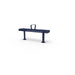 Blue Wabash Valley Backless Transit Bench, 1 Armrest, 4 ft perforated steel seat on adjustable surface mount legs, model TR201P, bus stop bench