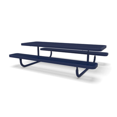 Blue Wabash Valley Children's Signature Diamond Metal Portable Picnic Table in plastisol-coated steel, one of our kids outdoor picnic tables at preschool height