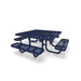 Blue Wabash Valley Children's Signature Square Diamond Metal Portable Picnic Table in plastisol-coated steel, outdoor classroom furniture for young children