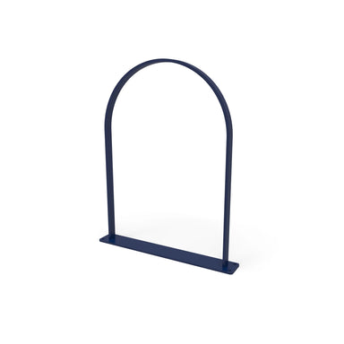 Blue Wabash Valley Courtyard loop bike rack with surface mount base, powder coated steel commercial bike rack holding two bikes