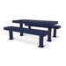 Blue Wabash Valley Designer expanded metal picnic table with a diamond pattern top and matching bench seats