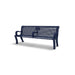 Blue Wabash Valley Estate Perforated Memorial Bench, memorial seating with arms on both ends
