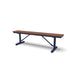 Blue Wabash Valley Rinnova Recycled Plastic Backless Bench with Cedar planks, Portable braced legs, plastic outdoor bench