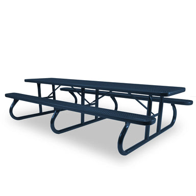 Blue Wabash Valley Shelter Signature 10 ft Diamond Metal Portable Picnic Table in plastisol-coated steel, a 10 ft picnic table