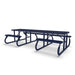 Blue Wabash Valley Signature Side by Side ADA Accessible 10 ft Diamond Portable Picnic Table in plastisol-coated steel, a handicap accessible picnic table