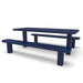 Blue Wabash Valley Signature Multi-Pedestal 6 ft Perforated Inground Picnic Table in plastisol-coated steel, model SG205P, in ground picnic table