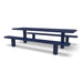 Blue Wabash Valley Signature Multi-Pedestal 8 ft Perforated Inground Picnic Table in plastisol-coated steel, model SG206P, in ground picnic table