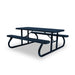 Blue Wabash Valley Signature Portable Picnic Table, blue top, seats and frame, 6' Standard, Perforated pattern, outdoor tables for schools