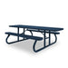 Blue Wabash Valley Signature Portable Picnic Table, blue top, seats and frame, 8' ADA Accessible, Perforated pattern, outdoor tables for schools