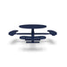 Blue Wabash Valley Signature Round Pedestal Picnic Table, Diamond, Standard - ADA Accessible - Surface Mount, in plastisol-coated steel, model SG249D, commercial patio furniture