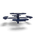 Blue Wabash Valley Signature Round Pedestal Picnic Table, Perforated, Chessboard - 4 Seats - Inground, in plastisol-coated steel, model SP210P, park chess table