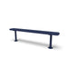 Blue Wabash Valley Signature Steel Backless Bench, Perforated, 6' Surface Mount base plates, solid blue, plastisol-coated steel, walkway bench
