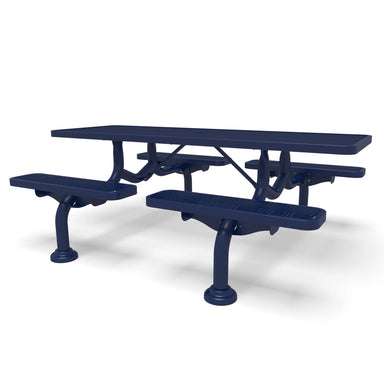 Blue Wabash Valley Spyder ADA 7 ft Picnic Table, Diamond plastisol coated steel, open ends for wheelchairs, model SY135D, accessible picnic table