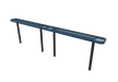 Blue MyTCoat Sports Bench Without Back Expanded Metal Studio Image Inground Mount 10 foot