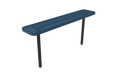 Blue MyTCoat Sports Bench Without Back Punched Steel Studio Image Inground Mount