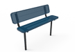 Blue MyTCoat Sports Bench with Backrest Studio Image Inground Mount